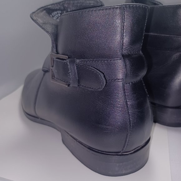 Steve Madden Black Leather Men's Zipper Ankle Boots size 9 - Picture 7 of 13